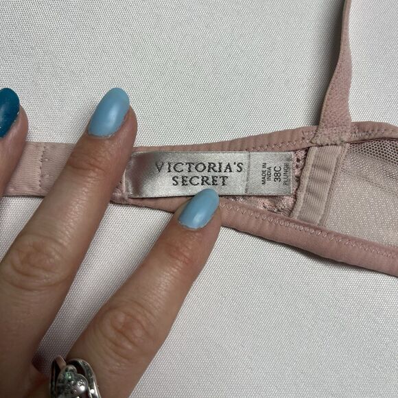Victoria's Secret Pink Sheer Lace Plunge Bra Women’s 38C - Picture 10 of 11